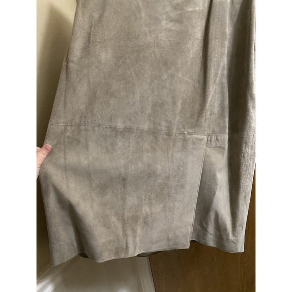 Vintage SUSAN BRISTOL Suede Leather Skirt Vest 2 pc Set Lined Zip Beige 18 & 20 - Picture 13 of 16